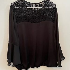 Satin and lace sweetheart blouse